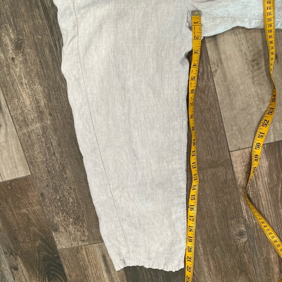 J.Jill Love Linen Capri Cropped Pants Light Gray Elastic Waist Womens Size Small - Picture 6 of 7